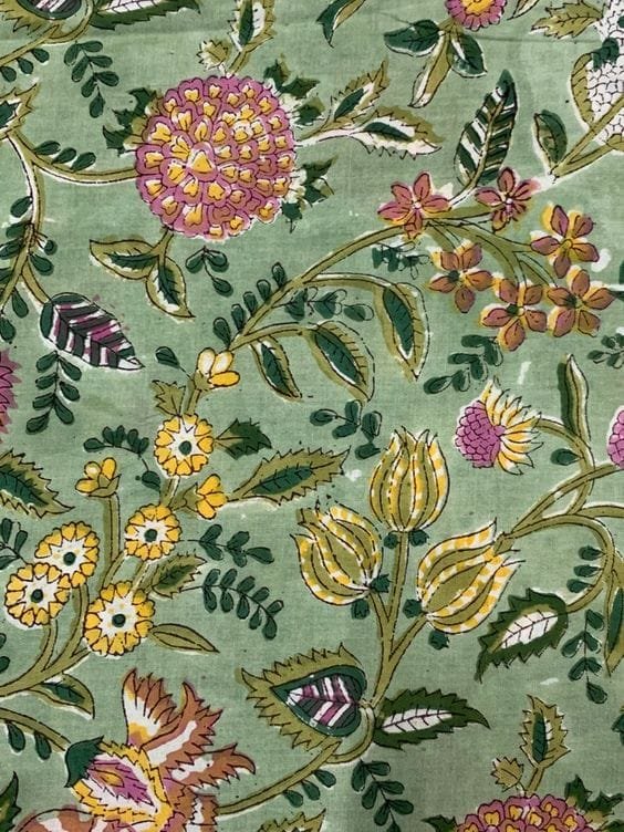 Wholesale Block Print Fabric Supplier 5 Floral Block Print Fabric