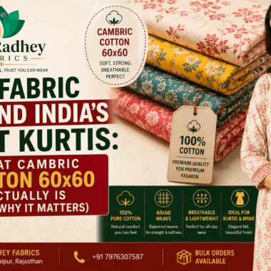 The Fabric Behind India's Best Kurtis: What Cambric Cotton 60x60 Actually Is (And Why It Matters) 2 60×60 vs 40×40 Cambric Cotton: A Jaipur Manufacturer Settles the Debate Once and For All
